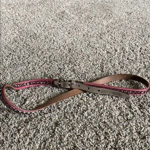Love Love Loft women’s pink& silver leather belt $5/25